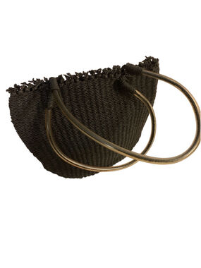Women's Unbranded woven fabric basket Handbag Black